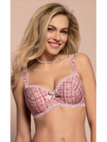 Σουτιέν μπανέλα ροζ καρό half cup Un Amour De Tweed Antigel