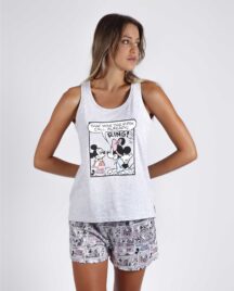 Baby Doll γκρι ροζ με τύπωμα mickey mouse Disney
