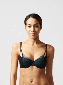 Σουτιέν μπανέλα επένδυση push up μαύρο μπλε Neela Passionata Σουτιέν μπανέλα επένδυση push up μαύρο μπλε Neela Passionata