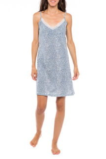 Νυχτικό γαλάζιο μπεζ λεοπάρ Pink Label