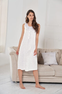 Νυχτικό λευκό λιλά floral Linclalor