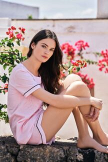 Baby Doll ριγέ ροζ Bisbigli