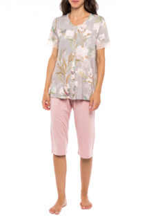 Πυζάμα grey blossom Pink Label