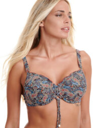 Set Μπικίνι μπανέλα λαχούρι μπλε πορτοκαλί Erka mare