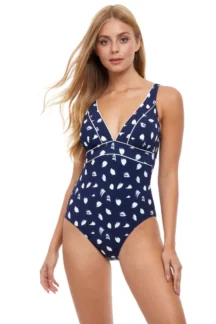 Ολόσωμο μπλε άσπρο Profile by Gottex