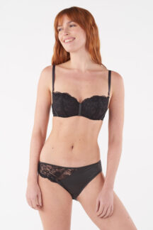 Σουτιέν μπανέλα επένδυση demi cup μαύρο Manufacture by Maison Lejaby Σουτιέν μπανέλα επένδυση demi cup μαύρο Manufacture by Maison Lejaby