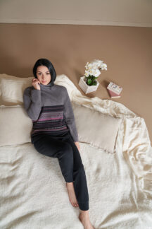 Set homewear fleece γκρι μαύρο Linclalor Set homewear fleece γκρι μαύρο Linclalor