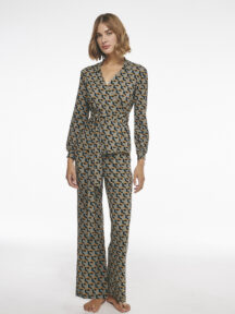 Πυζάμα κρουαζέ γεωμετρικό μοτίβο Lida Lingerie