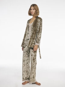 Πυζάμα βελούδινη taupe Lida Lingerie