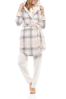 Ρόμπα σωμών γκρι fleece Pink Label