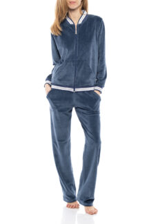 Set φόρμας μπλε ραφ βελούδο Pink Label