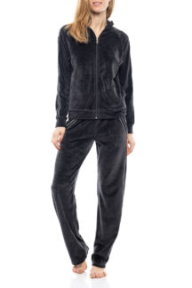 Set φόρμας γκρι γραφίτης βελούδο Pink Label