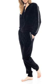 Set φόρμας μαύρη βελούδο Pink Label