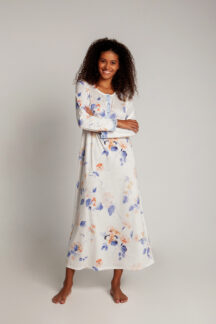 Νυχτικό maxi εκρού μπλε floral Nota Lingerie Νυχτικό maxi εκρού μπλε floral Nota Lingerie