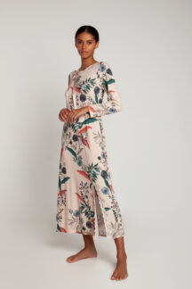 Νυχτικό maxi ροζ floral Nota Lingerie Νυχτικό maxi ροζ floral Nota Lingerie