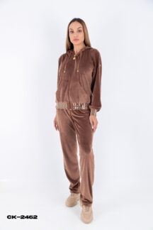 Set φόρμας κακάο βελούδο Claire Katrania