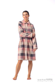 Ρόμπα γκρι ροζ fleece Senoreta by Egatex Ρόμπα γκρι ροζ fleece Senoreta by Egatex