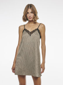 Νυχτικό σατέν γεωμετρικό print Lida Lingerie