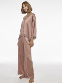 Πυζάμα σατέν caramel Lida Lingerie