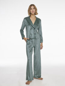 Σετ πυζάμας 3 pieces γεωμετρικό print βελούδο Lida Lingerie